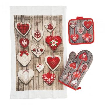 Set Heinner bucatarie 3 piese Craciun Gri