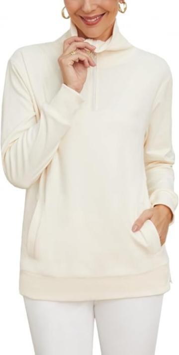 Bluza lejera, pulover tricotat, cu fermoar scurt de la Molifag Srl