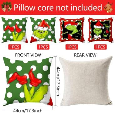 Huse de perne ornamentale 45x45 cm, set 4 bucati, gri