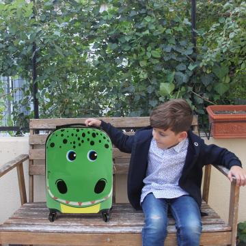 Troler copii Dinozaur, verde, 46x32x25 cm, 23L, Manolex de la Anarelle Srl