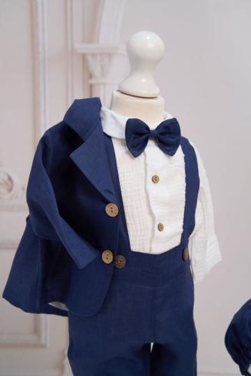 Costum botez Dan - bleumarin