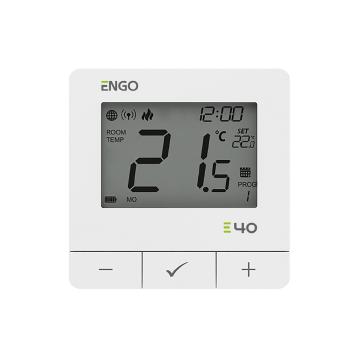 Termostat inteligent Engo E40, baterie, ZigBee, alb
