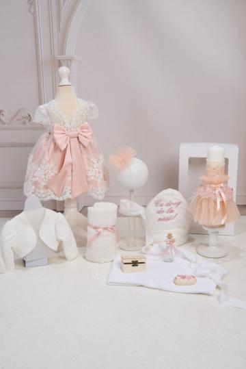 Set botez Amelie roz + Trusou + Lumanare