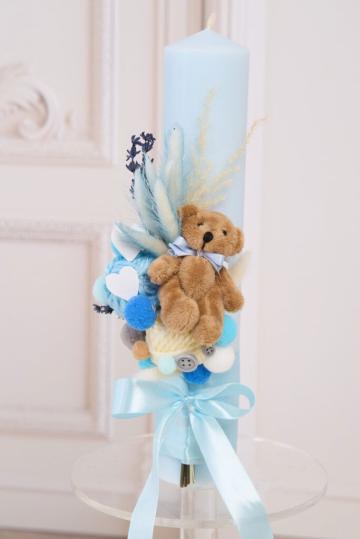Lumanare Andreeatex X Floral Symmetry - ursulet color bleu