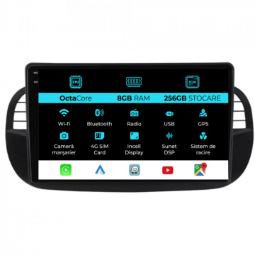 Navigatie dedicata Fiat 500 (2007-2015), 9 inch, 8Gb Ram de la Nav Store