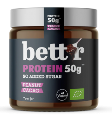 Crema proteica de arahide si cacao bio 250g Bettr