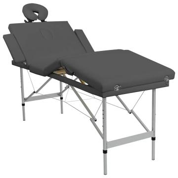 Masa de masaj cu 4 zone, cadru aluminiu, antracit de la Comfy Store