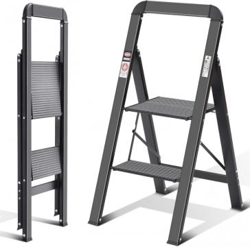Scara din aluminiu, pliabila 2 trepte anti-alunecare de la Molifag Srl