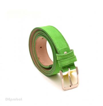 Curea piele naturala intoarsa verde (latime 3.2 cm)
