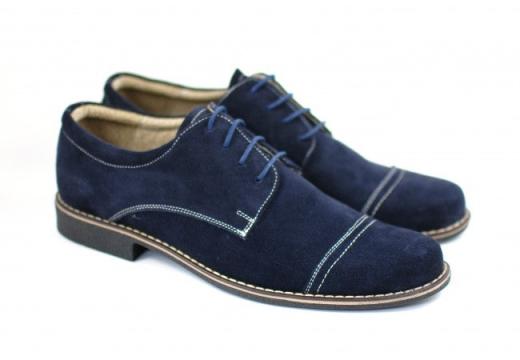 Pantofi barbati piele naturala velur bleumarin de la Deprobat.ro