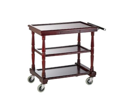 Carucior servire din lemn, cu 3 polite de la Ad Horeca Concept Srl