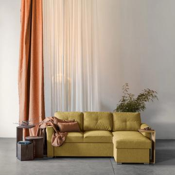 Coltar extensibil 3 locuri cu spatiu de depozitare, galben de la Atelier 49