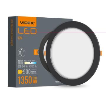 Spot LED incastrat Videx VLE-DLBR-124B, 12W, 900lm, 4000K de la Casa Cu Bec Srl