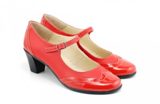 Pantofi dama eleganti din piele naturala rosii