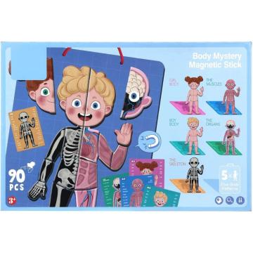 Joc educativ magnetic, Corpul uman, Montessori, 90 piese