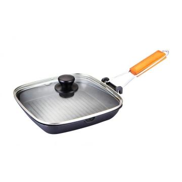 Tigaie aluminiu - grill teflonat cu capac 24x24 cm de la Startreduceri Exclusive Online Srl - Magazin Online Pentru C