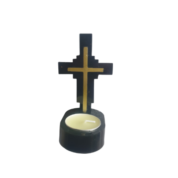 Suport lumanare handmade din rasina epoxidica, cruce de la Misgianicom Srl