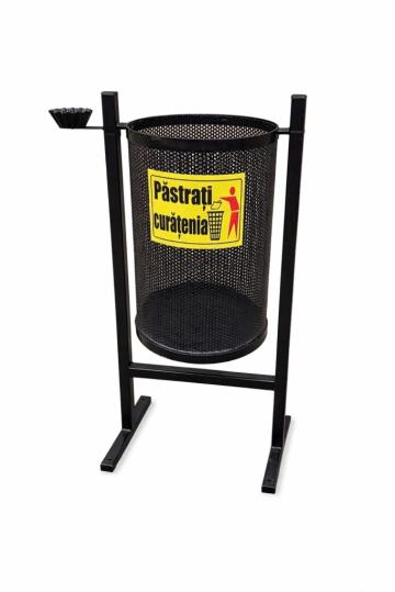 Cos de gunoi din tabla perforata cu scrumiera 988