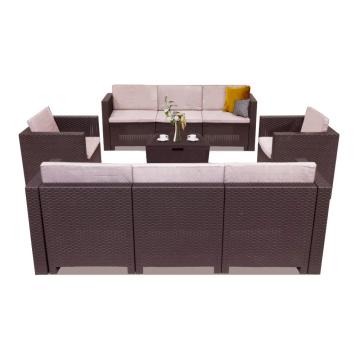 Set de mobilier de gradina maro City Large 8 seater