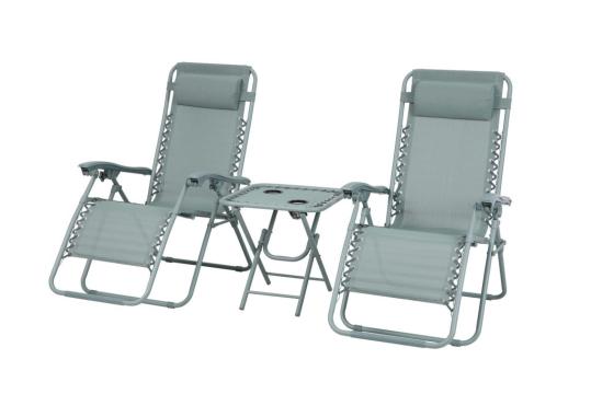 Set sezlong si masa verde V2 Delux 2x