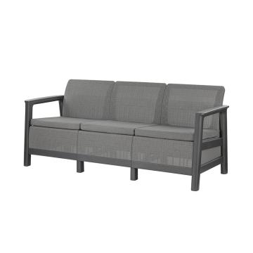 Canapea gradina grafit-cool gri Scandi linea 3 locuri