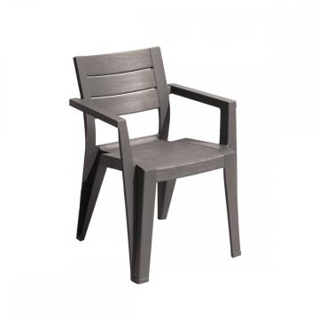 Scaun de gradina Julie din plastic cu cotiere cappuccino
