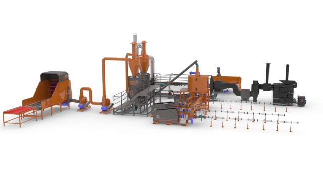 Linie brichetare compost-paie, brichete 1200-1600 kg/ora