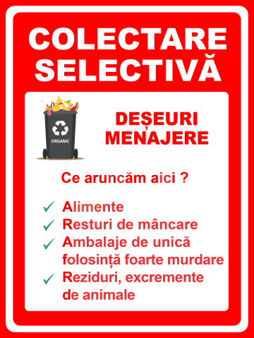 Indicator pentru colectare selectiva deseuri menajere