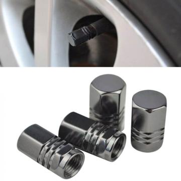 Set capacele auto pentru ventil hexagon negru 4 buc.