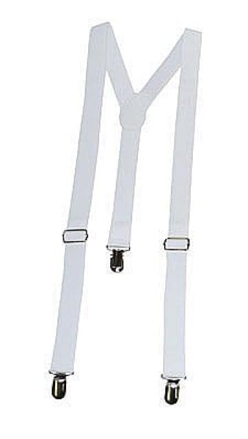 Bretele unisex albe Y cu inchizatori metalice , 25 mm de la Hobbyplanet Romania