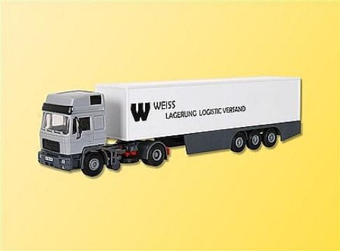 Macheta Camion MAN HD cu semiremorca inchisa scara H0 (1:87) de la Hobbyplanet Romania