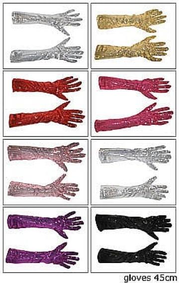Manusi petrecere lungi cu paiete - culoare neagra de la Hobbyplanet Romania