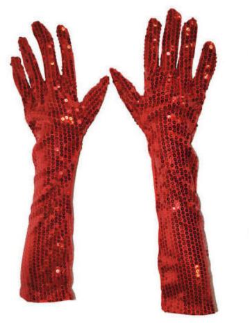 Manusi lungi rosii cu paiete, 48 cm , elegante, cu degete de la Hobbyplanet Romania