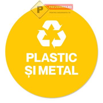 Semn galben plastic si metal