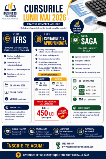 Cursuri contabilitate - luna mai 2026 de la Business Education