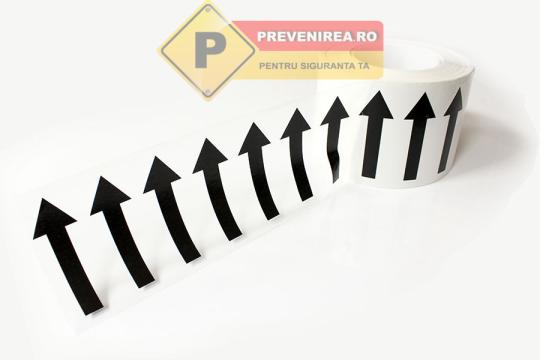 Banda autocolanta transparenta cu sageti negre