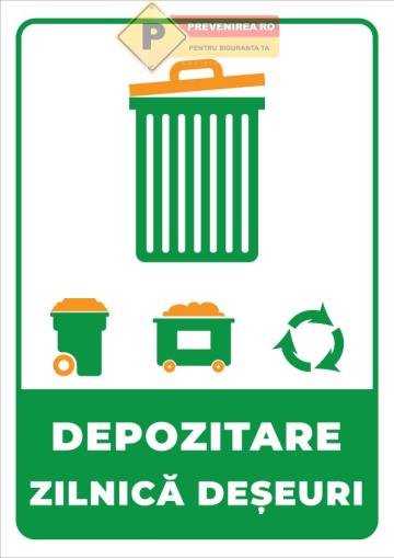 Indicator depozitare zilnica deseuri - semnalizare clara