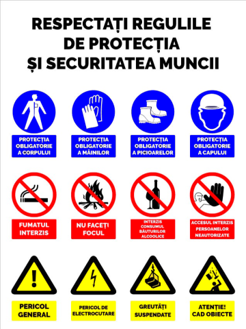 Panou pentru respectarea regulilor de protectia muncii