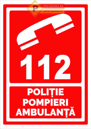 Placa 112 Urgente - indicator vizibil pentru cladiri publice