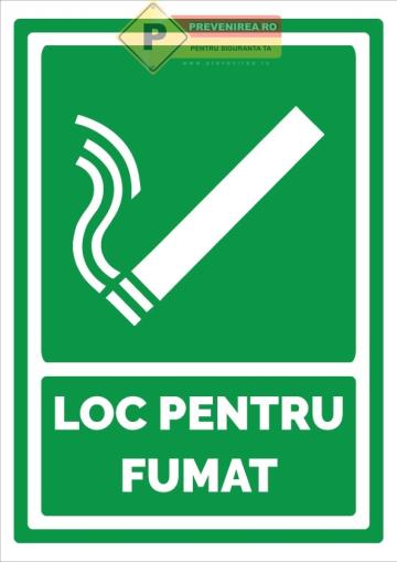 Semn loc de fumat - indicator rezistent pentru interior