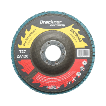 Disc lamelar abraziv cu zirconiu 125x22mm T27 ZA120 de la Gold Smart Engine Srl