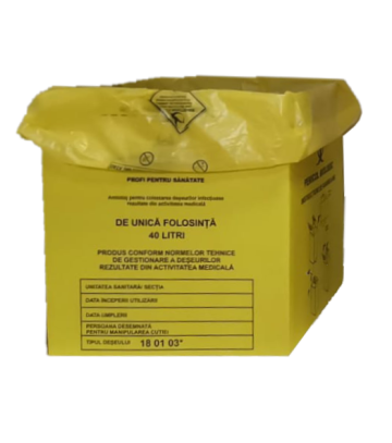 Cutie carton cu sac pentru colectarea deseurilor medicale