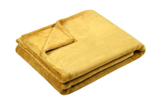 Patura Doudou 130X160 cm, culoare Galben, 100% poliester de la URBANIX SRL