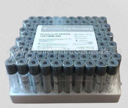 Tuburi recoltare glicemie KF Na2-EDTA 2 ml - capac gri