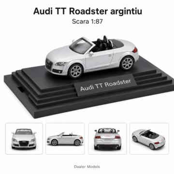 Macheta Audi TT Roadster scara 1:87, argintie, Dealer Models de la Hobbyplanet Romania