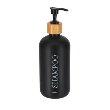 Dispenser sampon 500ml sticla/ bambus - negru mat de la URBANIX SRL