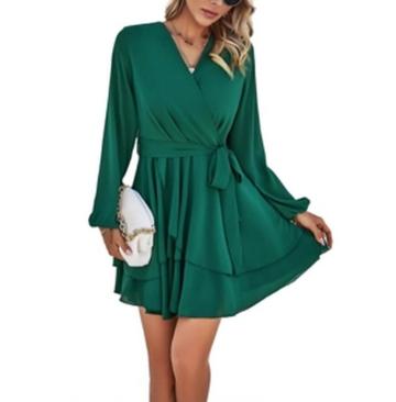 Rochie eleganta lunga deasupra la genunchi, cu maneci lungi de la Molifag Srl