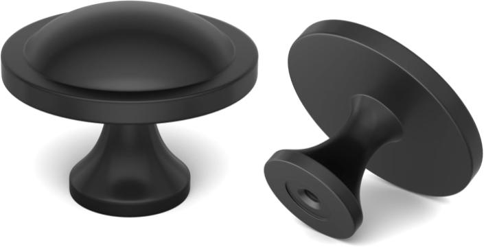 Manere negre rotunde din aluminiu 28.3x3.5 mm, set 10 bucati de la Molifag Srl