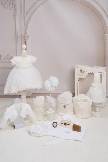 Set Caroline ivoire + Trusou + Lumanare - ivoire de la Andreeatex