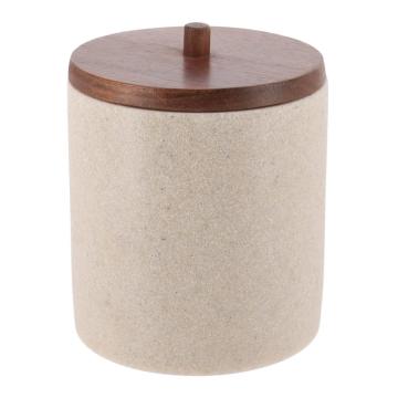 Cutiuta rotunda polirasina/acacia 10x12.7 cm